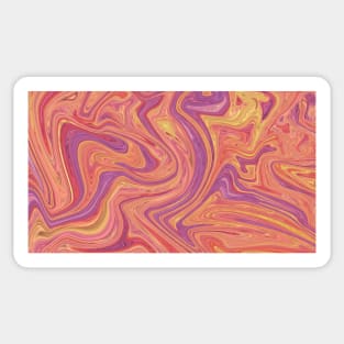Liquid Marble, Swirling Pink and Purple Sticker